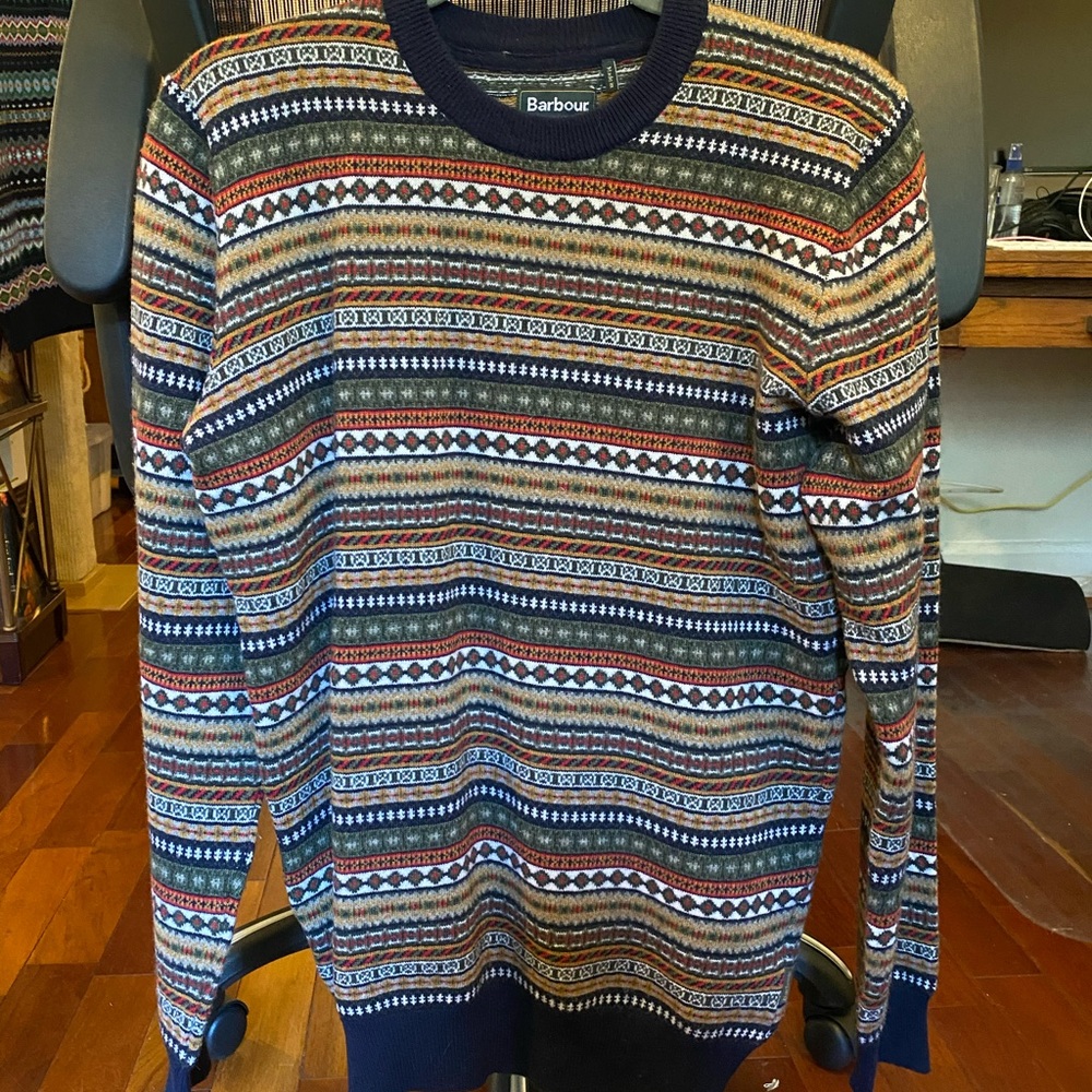 Barbour Fairisle Crew Sweater, navy